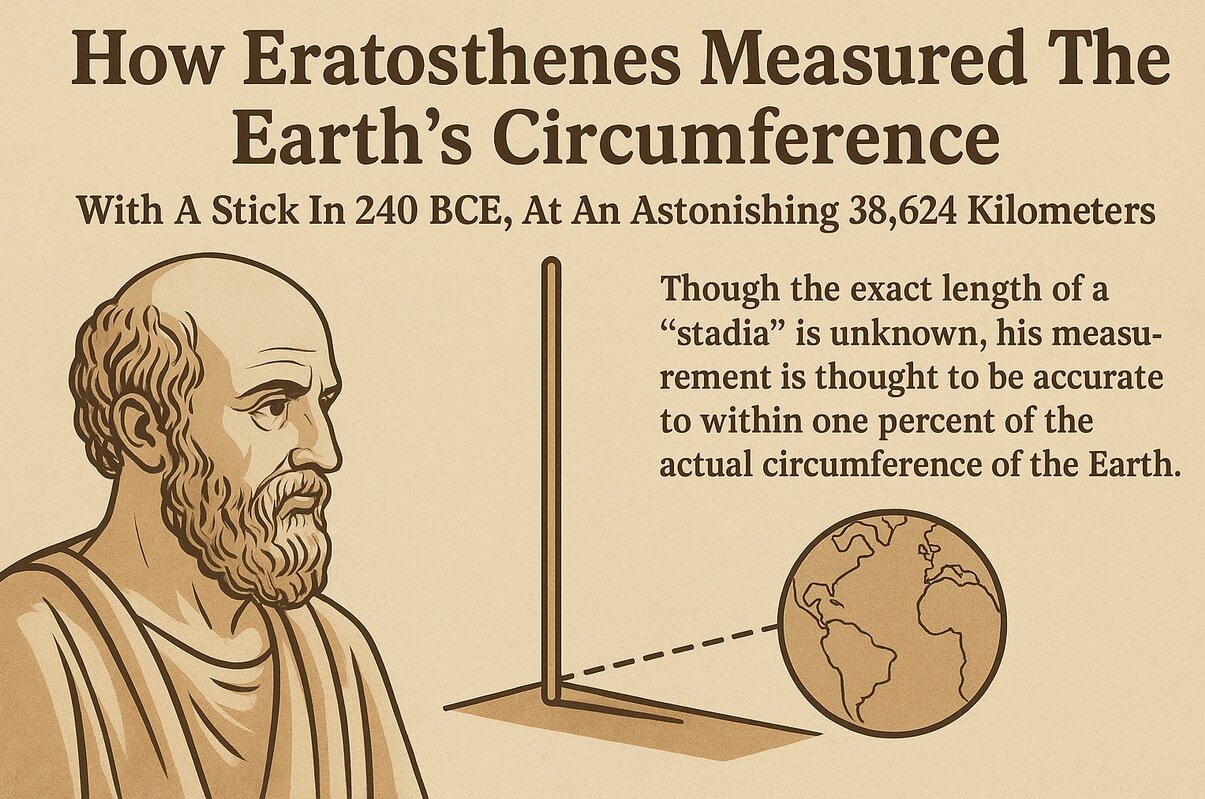 محاسبه دقیق محیط زمین با یک تکه چوب در ۲۴۰۰ سال پیش