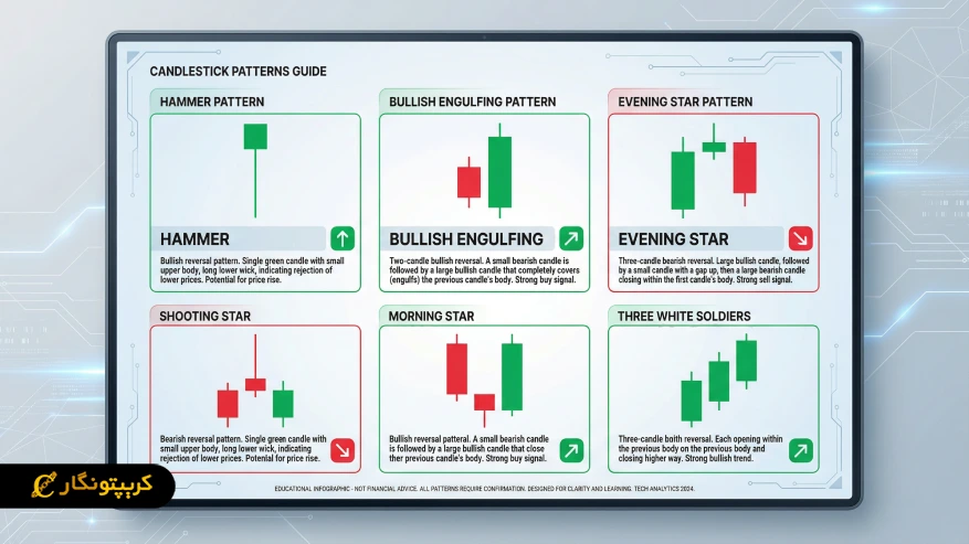 کندل استیک در ترید ارز دیجیتال چیست؟ الگوهای پر کاربرد کندل استیک